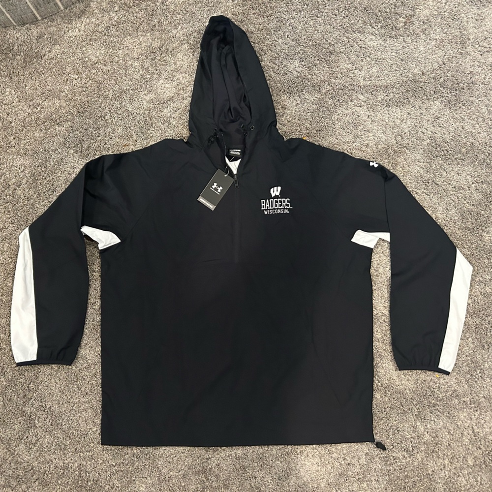 Mens Under Armour Wisconsin Badgers Storm Wind Breaker Size 2XL New!